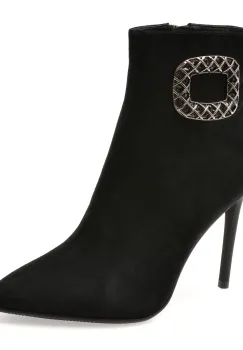 Botine elegante EPICA negre, E32778B, din piele intoarsa imagine