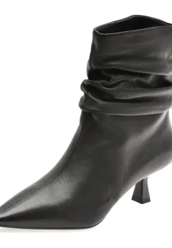 Botine elegante EPICA negre, H3011, din piele naturala imagine