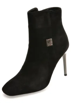 Botine elegante EPICA negre, J30822, din piele intoarsa imagine