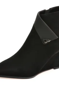 Botine elegante EPICA negre, M152B, din piele intoarsa imagine