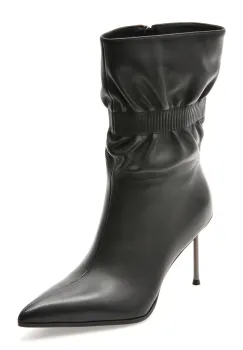 Botine elegante EPICA negre, M5A, din piele naturala imagine