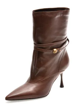 Botine elegante EPICA PREMIUM maro, 01373TB, din piele naturala imagine