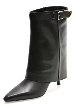 Botine elegante EPICA PREMIUM negre, 00687TB, din piele naturala imagine