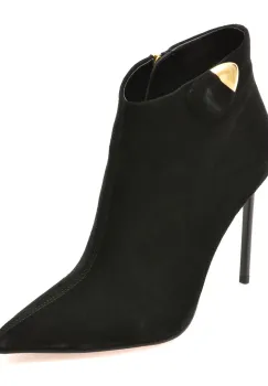 Botine elegante EPICA PREMIUM negre, 25139S, din piele intoarsa imagine