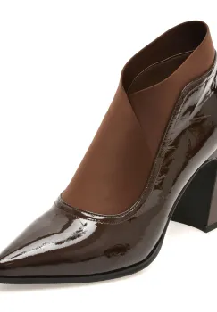Botine elegante FLAVIA PASSINI maro, 263185, din piele naturala lacuita imagine