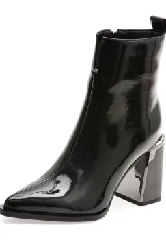 Botine elegante FLAVIA PASSINI negre, 82672, din piele naturala lacuita imagine