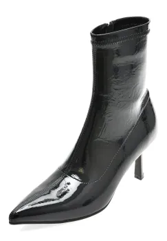 Botine elegante FLAVIA PASSINI negre, 84209, din piele ecologica lacuita imagine