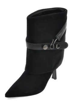 Botine elegante FLAVIA PASSINI negre, AC5850, din piele intoarsa imagine