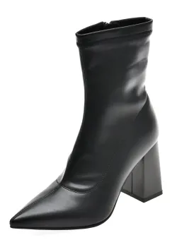 Botine elegante FLAVIA PASSINI negre, C5570, din piele ecologica imagine