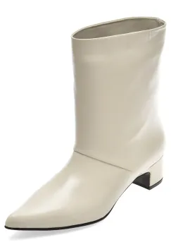 Botine EPICA crem, 6727034, din piele naturala imagine