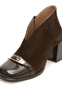 Botine EPICA maro, 6020613, din piele intoarsa imagine