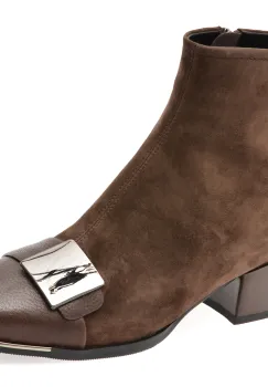 Botine EPICA maro, EB884, din piele intoarsa imagine