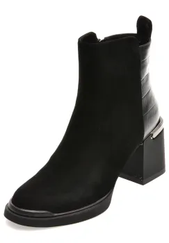 Botine EPICA negre, 2177, din piele intoarsa imagine