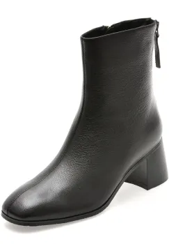 Botine EPICA negre, B102, din piele naturala imagine