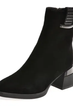 Botine EPICA negre, M10, din piele intoarsa imagine