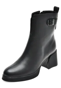 Botine EPICA negre, T1623, din piele naturala imagine