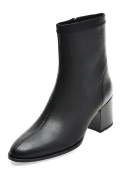 Botine IMAGE negre, A2695, din piele naturala imagine