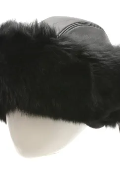 Caciula KLOP neagra, 103VIKA, din piele naturala imagine