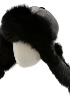 Caciula KLOP neagra, ZIMUSKA, din piele naturala imagine