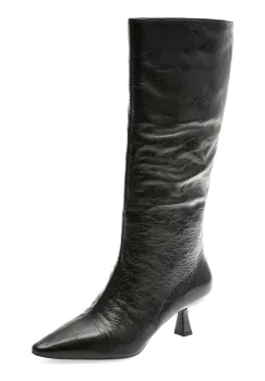 Cizme elegante EPICA negre, H301, din piele naturala imagine