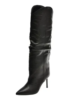 Cizme elegante EPICA negre, H676, din piele naturala imagine