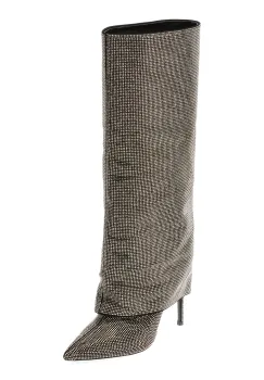 Cizme elegante EPICA PREMIUM argintii, 164R, din piele naturala imagine