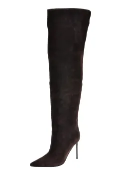 Cizme elegante EPICA PREMIUM maro, 2610K, din piele intoarsa imagine