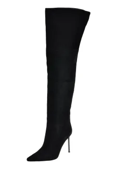 Cizme elegante EPICA PREMIUM negre, 2610K, din piele intoarsa imagine