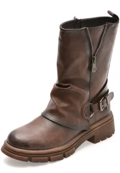 Cizme RIEKER maro, 91471, din piele ecologica imagine