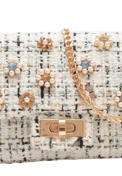 Geanta ALDO alba, BBELLAFLORAL 138, din material textil imagine
