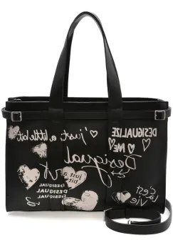 Geanta DESIGUAL neagra, WAXPA5, din piele ecologica imagine