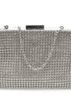 Geanta plic EPICA argintie, 8004, din material textil imagine