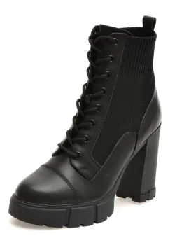 Ghete ALDO negre, REBEL 001, din piele naturala si material textil imagine