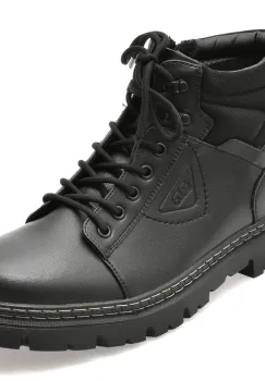 Ghete BITE THE BULLET negre, K193, din piele naturala imagine