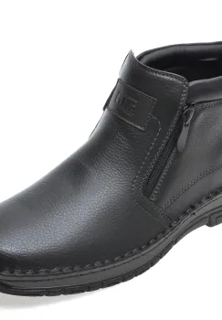 Ghete BITE THE BULLET negre, K220, din piele naturala imagine