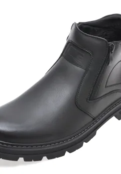 Ghete BITE THE BULLET negre, M1126, din piele naturala imagine