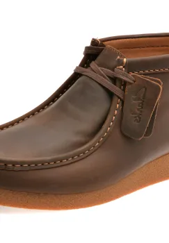 Ghete CLARKS maro, WALLABEE EVO BT, din piele naturala imagine