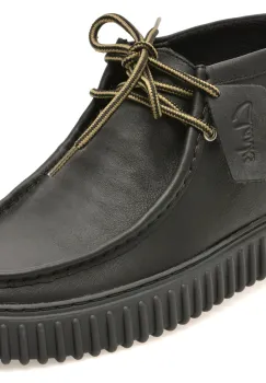 Ghete CLARKS negre, TORHILL HI, din piele naturala imagine