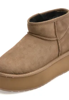 Ghete EMU gri, STINGER MICRO FLATFORM, din piele intoarsa imagine