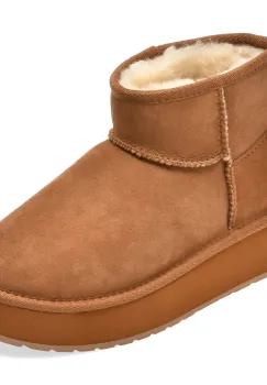 Ghete EMU maro, STINGER MICRO FLATFORM, din piele intoarsa imagine