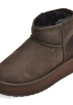 Ghete EMU maro, STINGER MICRO FLATFORM, din piele intoarsa imagine