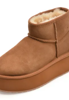 Ghete EMU maro, STINGER MICRO FLATFORM, din piele intoarsa imagine