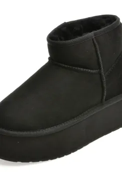 Ghete EMU negre, STINGER MICRO FLATFORM, din piele intoarsa imagine