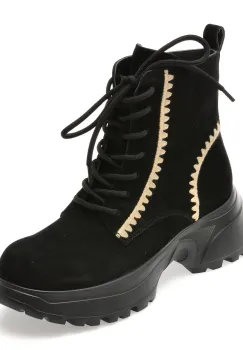 Ghete EPICA negre, 3256B, din piele intoarsa imagine