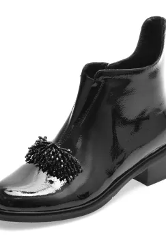 Ghete EPICA negre, M830, din piele naturala lacuita imagine