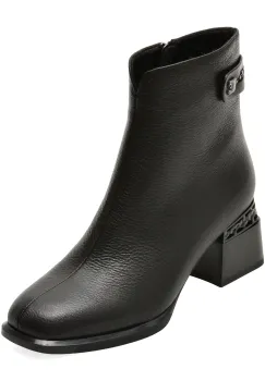 Ghete EPICA negre, RA2863, din piele naturala imagine