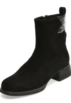 Ghete EPICA negre, W1382, din piele intoarsa imagine