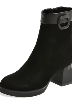 Ghete FLAVIA PASSINI negre, RT5740, din piele intoarsa imagine