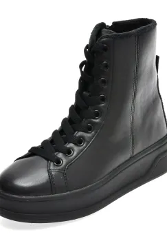 Ghete GEOX negre, D66WVF, din piele naturala imagine