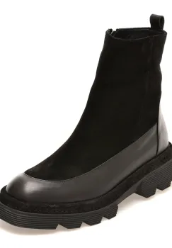 Ghete GRYXX negre, 096K853, din piele intoarsa imagine
